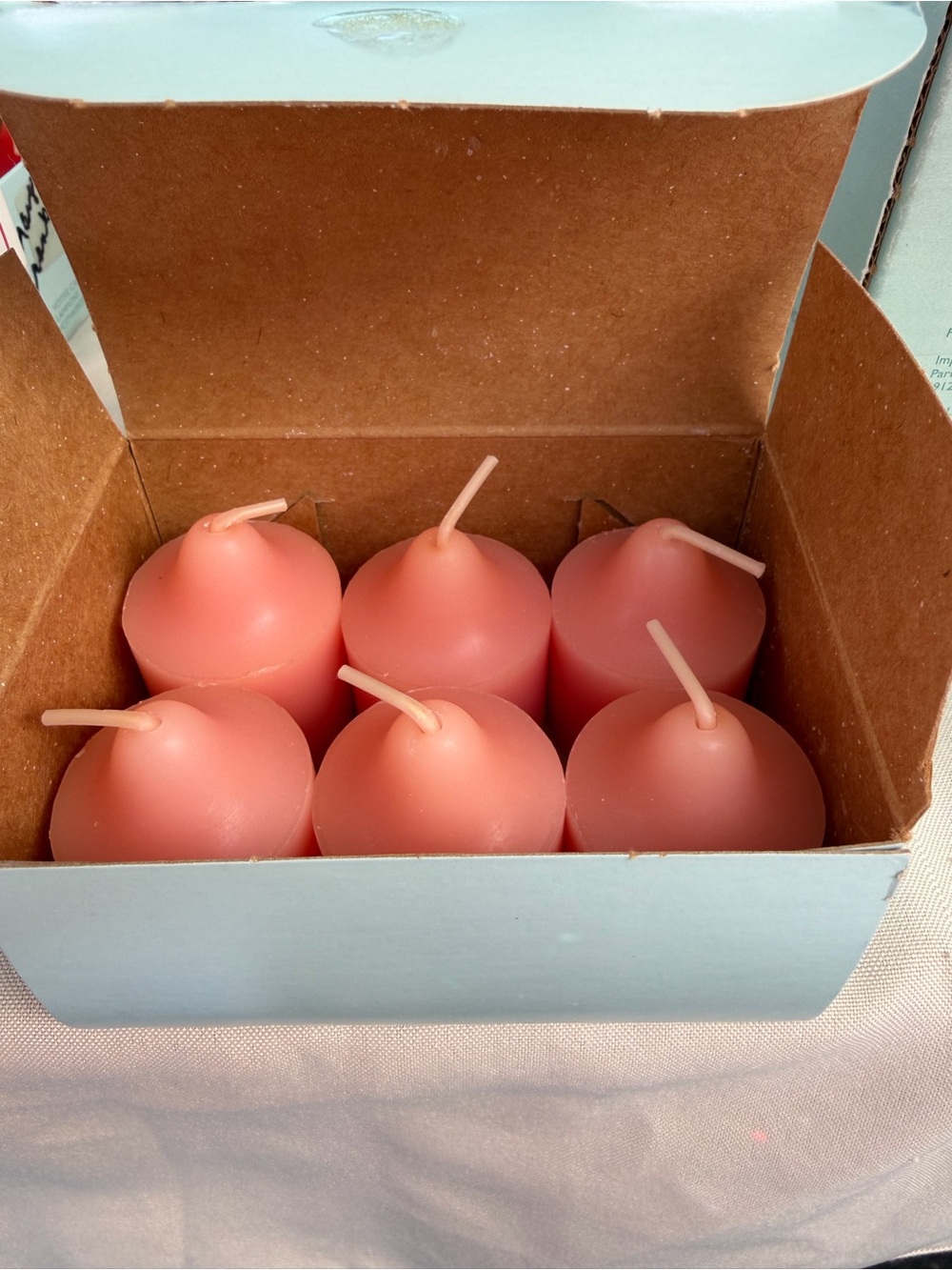 Partylite Pink Nature Garden Winter Valentine’s 6 Pack Box Votive Candles
